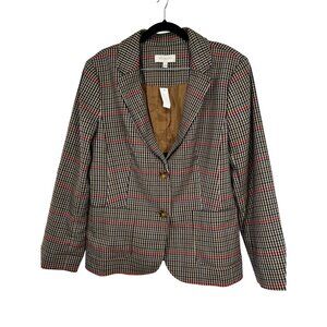 NWT TALBOTS Blazer Jacket Plaid Multicolor Women’s 14 Colorful Preppy Classic